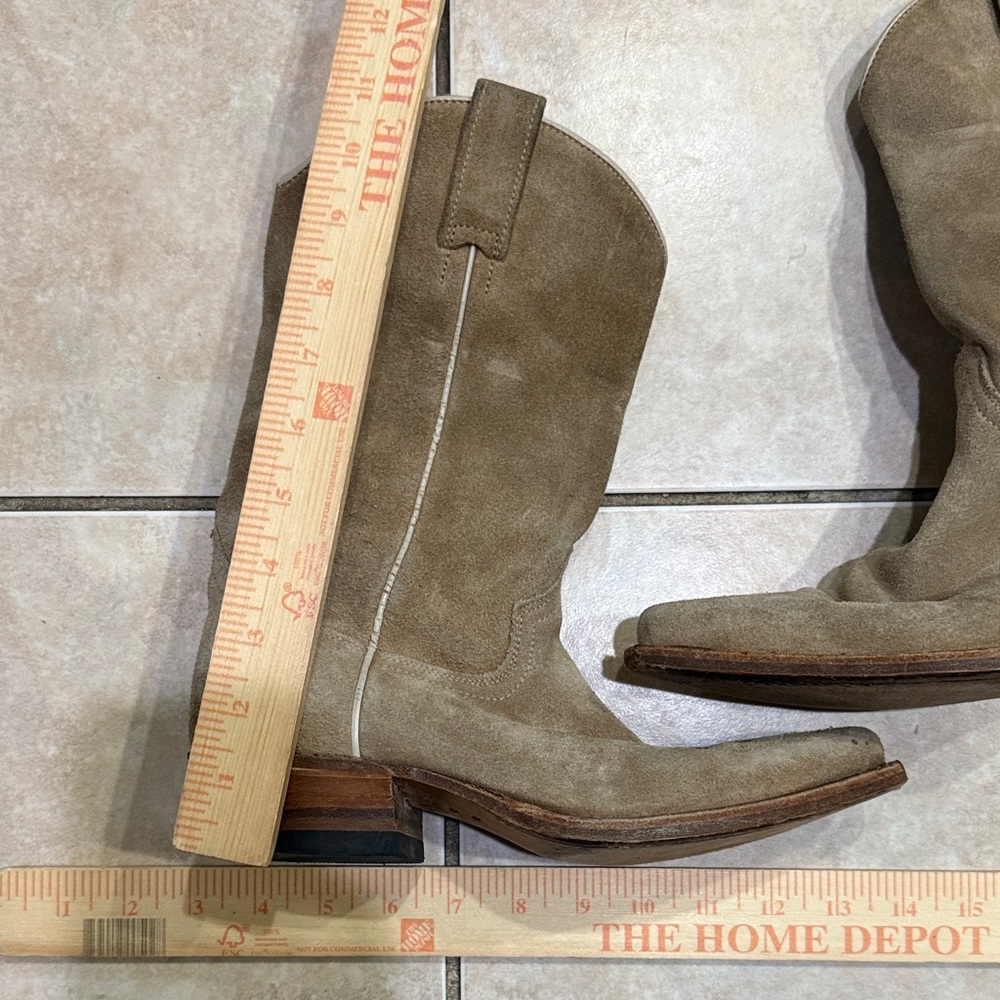 Dr Adams classic cowboy pull on Tan Heeled Boots real leather - Picture 7 of 12